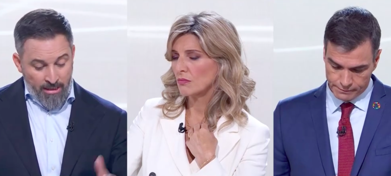 Así ha sido el debate a tres entre Abascal, Díaz y Sánchez
