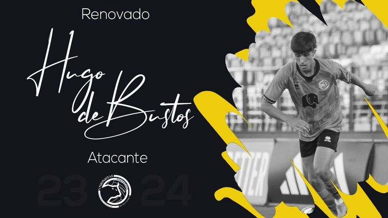 Hugo de Bustos firma hasta 2026 y se convierte en el primer canterano con ficha profesional de Unionistas