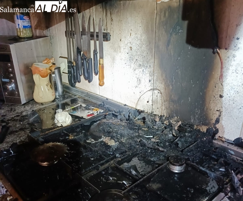 Susto en Valderrodrigo tras incendiarse una cocina