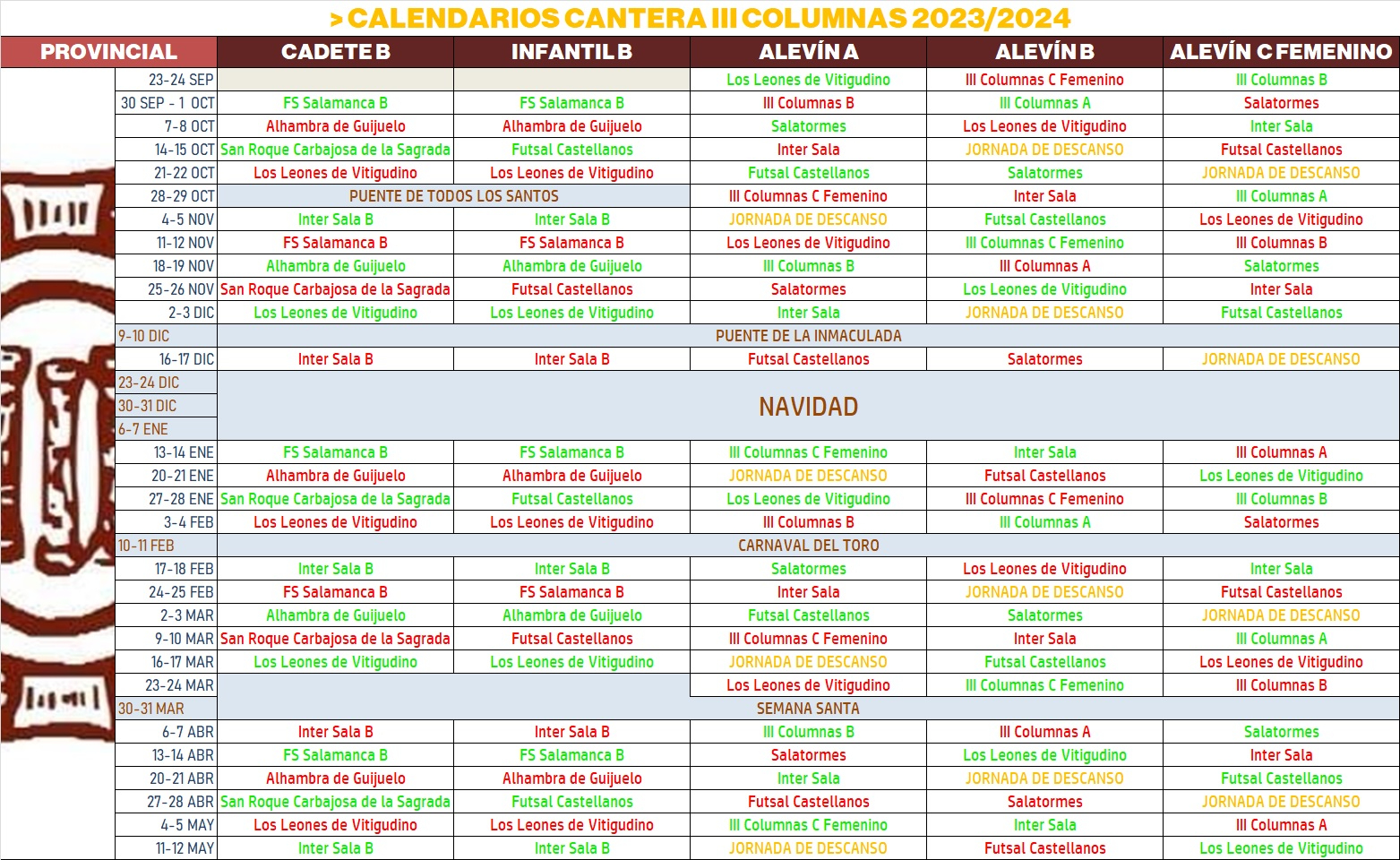 El III Columnas contará con 5 equipos provinciales, 1 de ellos íntegramente femenino