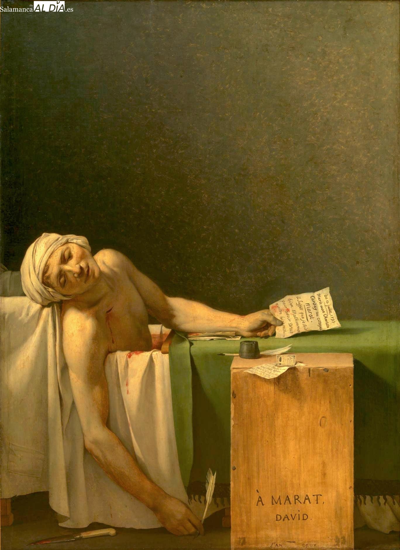 Lectura incorrecta del cuadro La muerte de Marat