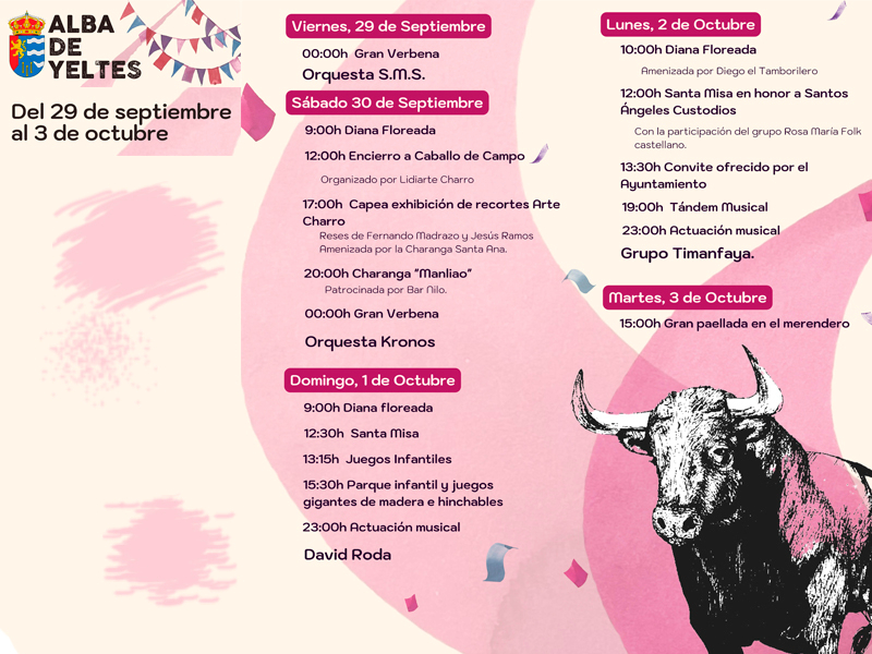 Cartel programa fiestas Alba de Yeltes 23