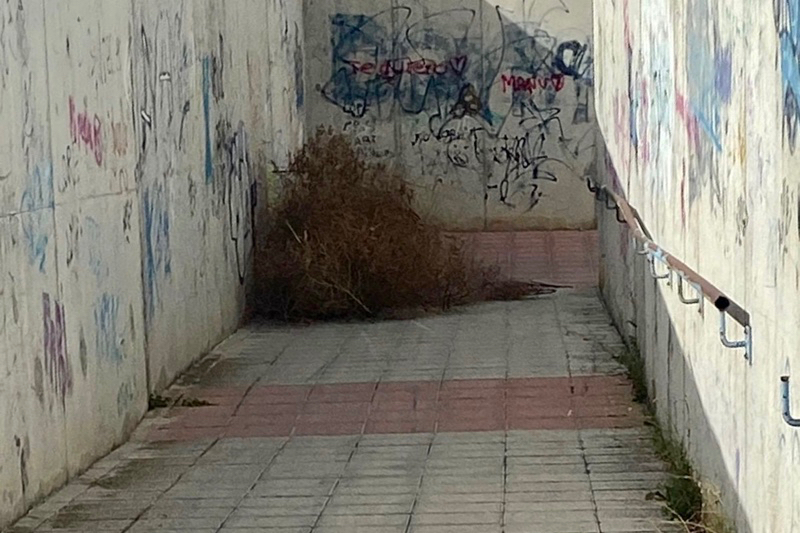 Peñaranda en común propone la creación de un mural en el paso subterráneo para evitar su degradación