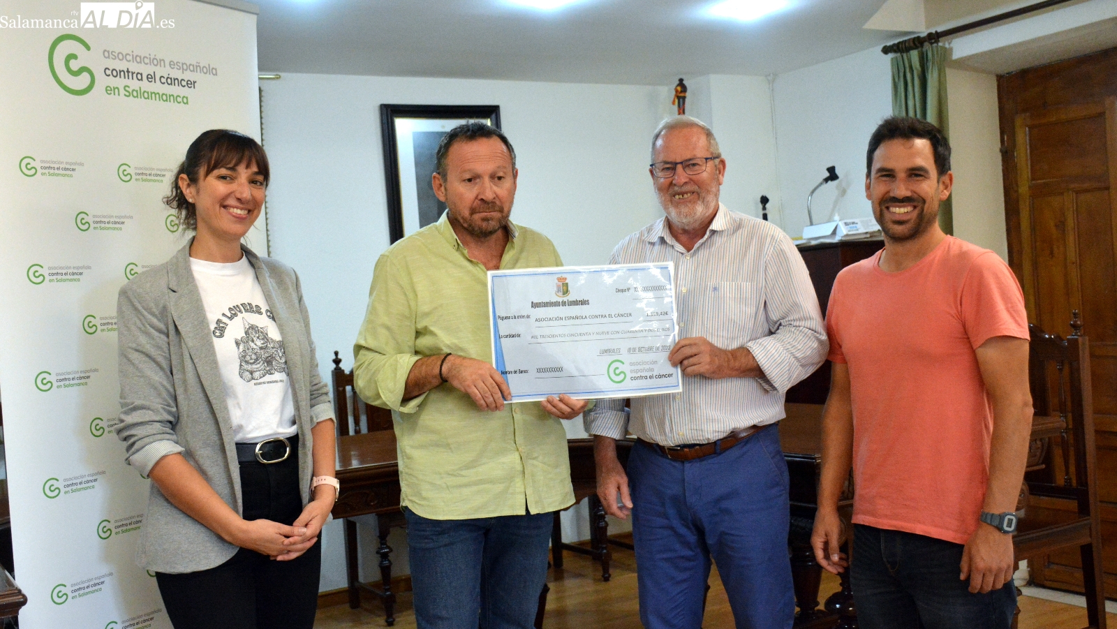 La Asociación contra el Cáncer de Salamanca recibe más de 1.359 euros del pueblo de Lumbrales