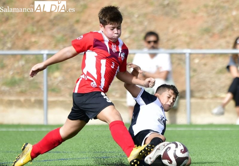 Máxima emoción en el fútbol base de Salamanca en pleno Puente del Pilar 