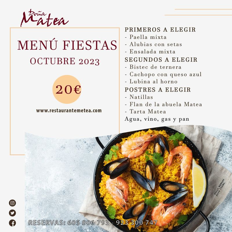 Menús y bocadillos para las fiestas en Restaurante Doña Matea