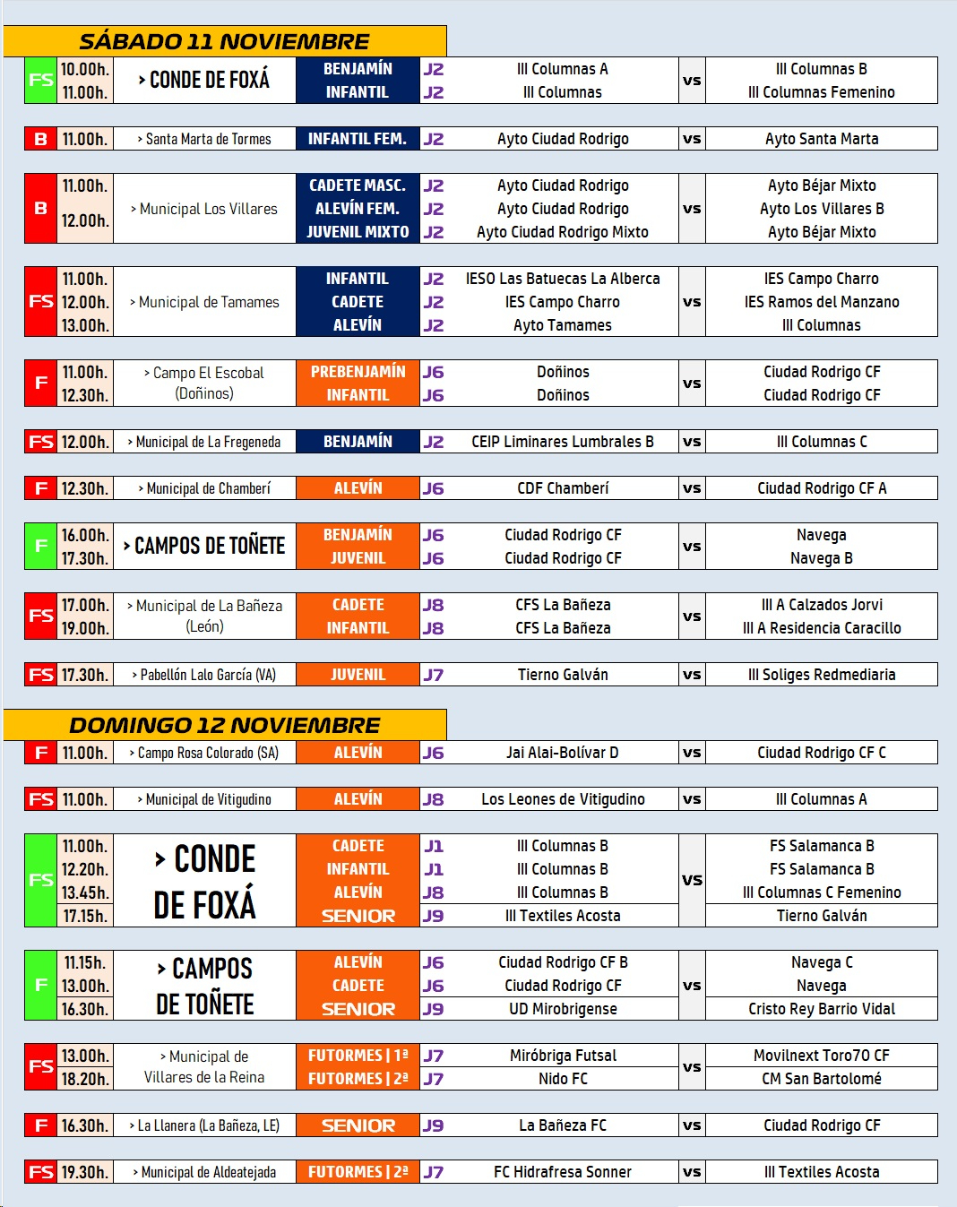/AD/11-12NOV/ El Cadete y el Infantil provinciales del III Columnas debutarán por fin el domingo