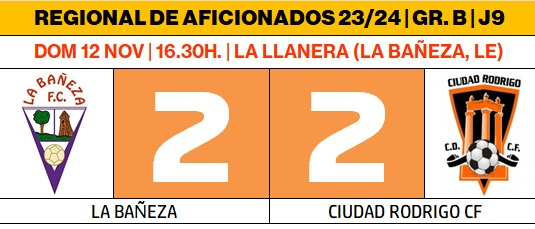 El Ciudad Rodrigo repite guión en La Bañeza salvando un punto tras haber ido perdiendo