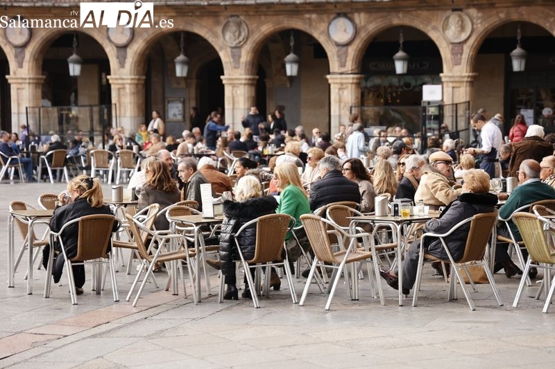 El frío no frena a salmantinos y turistas