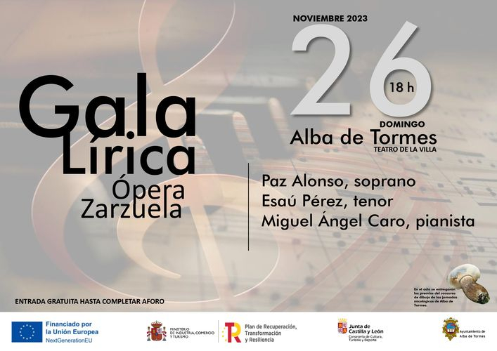 Gala de ópera y zarzuela para cerrar las I Jornadas Micológicas de Alba de Tormes