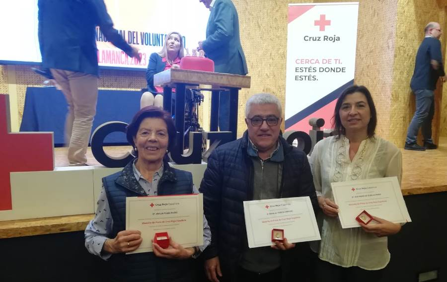 Distinguidos 4 voluntarios de Cruz Roja Ciudad Rodrigo que llevan más de 15 años en la institución
