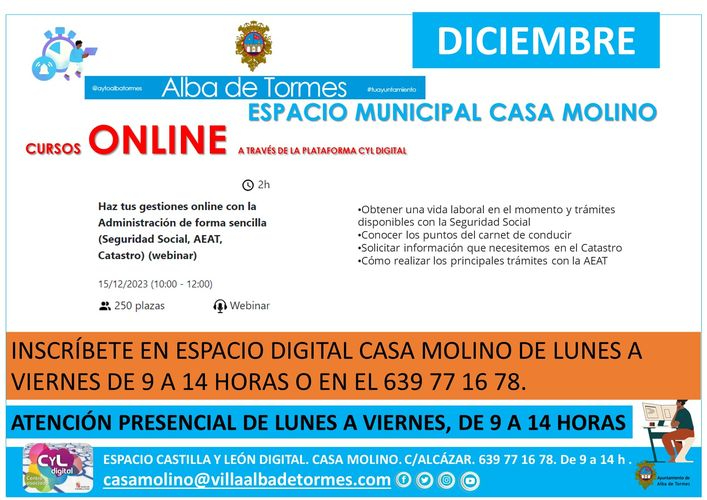 Curso online sobre gestiones con la administración en la Casa Molino