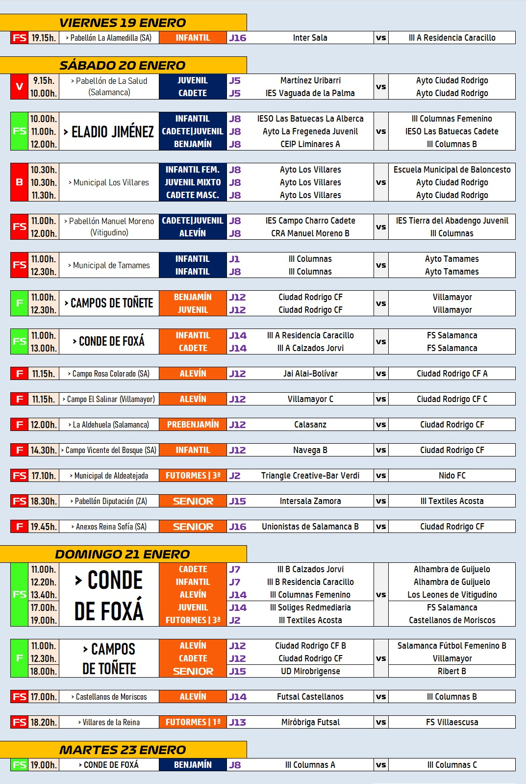 /AD/19-23ENE/ El Toro de San Sebastián provoca alteraciones en la parrilla deportiva