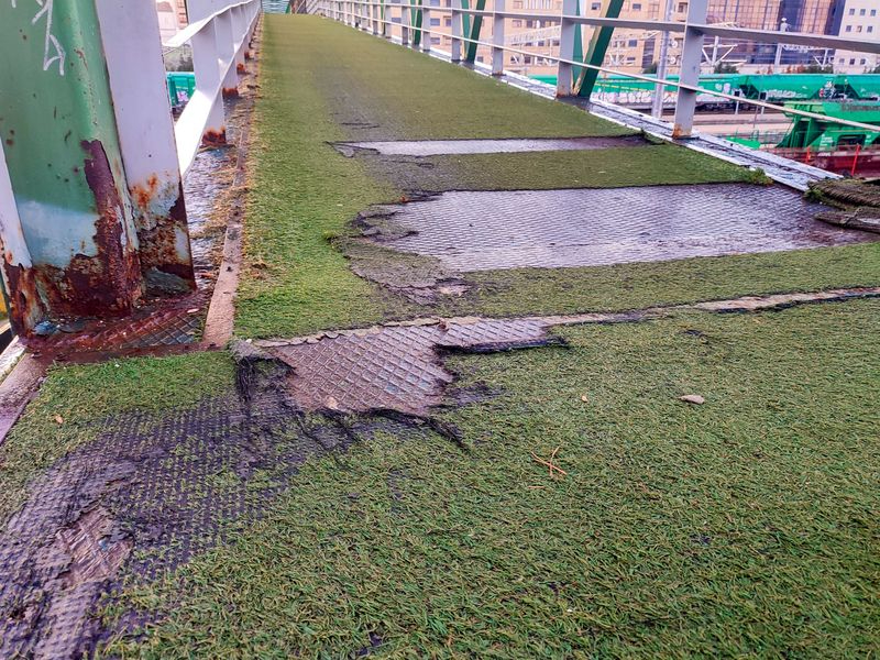 Denuncian la falta de mantenimiento de la pasarela de Vialia