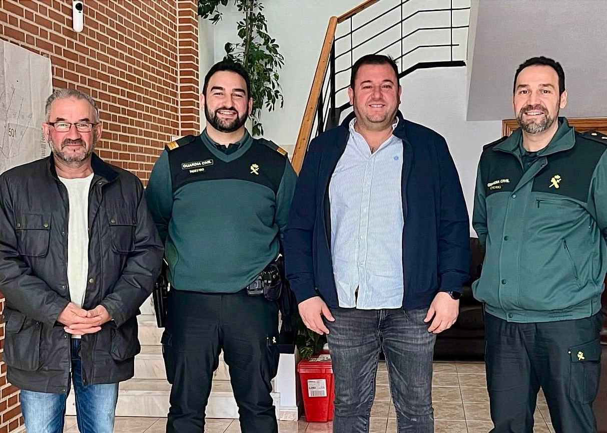 Pedro Merino, Jefe de la Guardia Civil salmantina, visita Villoria 