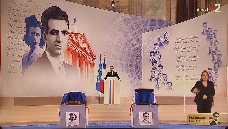 Macron preside la entrada en el Panteón de París de Celestino Alfonso y sus camaradas de la resistencia