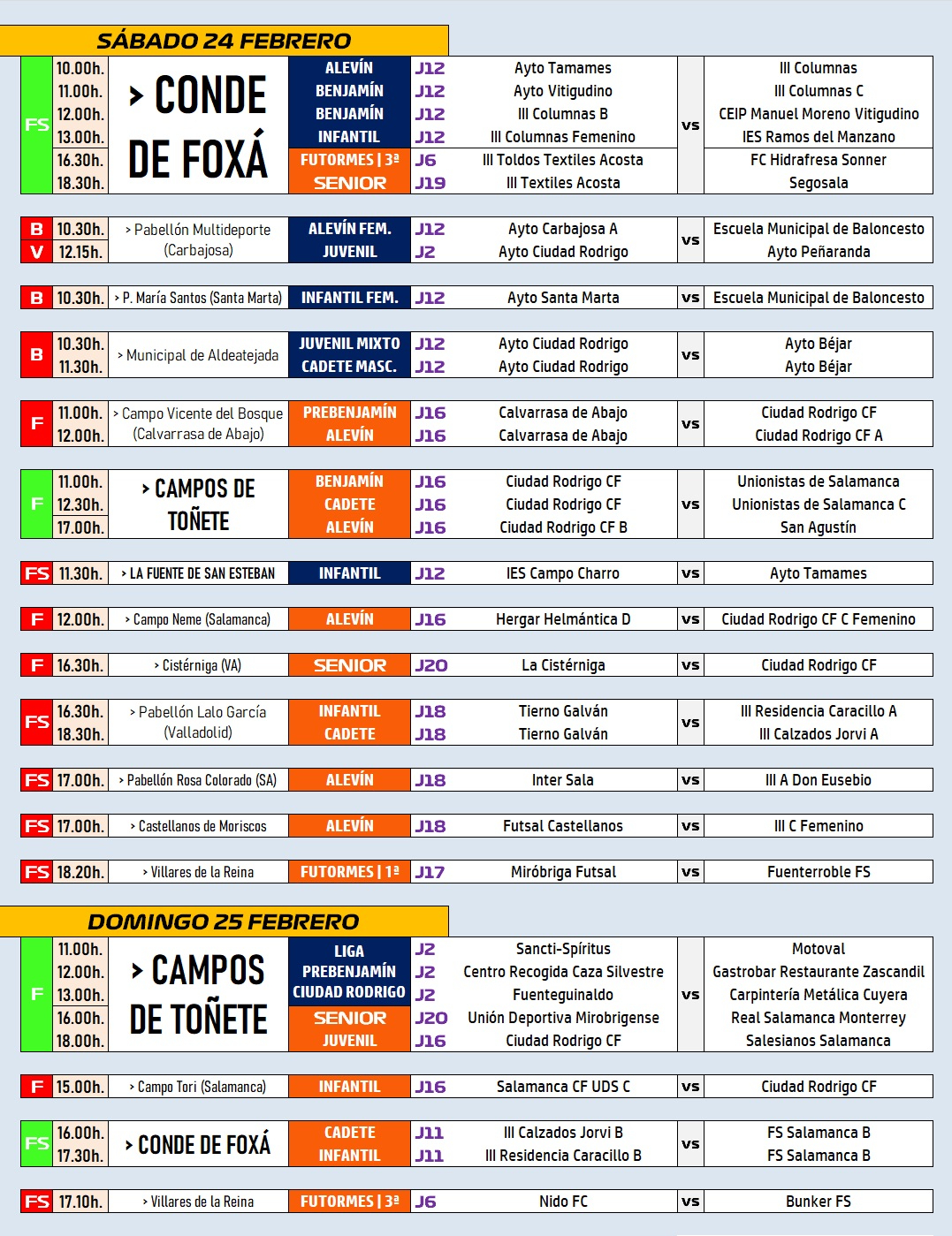 /AD 24-25 FEB/ Entretenido fin de semana con bastante fútbol y fútbol sala en Miróbriga
