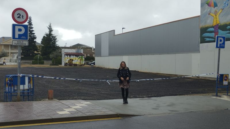 Obras en el aparcamiento de la carretera de Madrid en Santa Marta