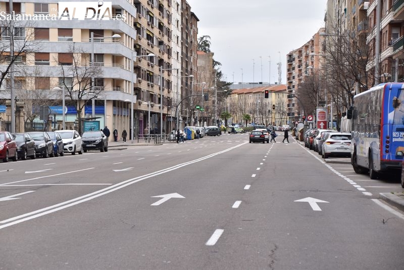 Las céntricas calles de Salamanca, prácticamente vacías por la movilización 