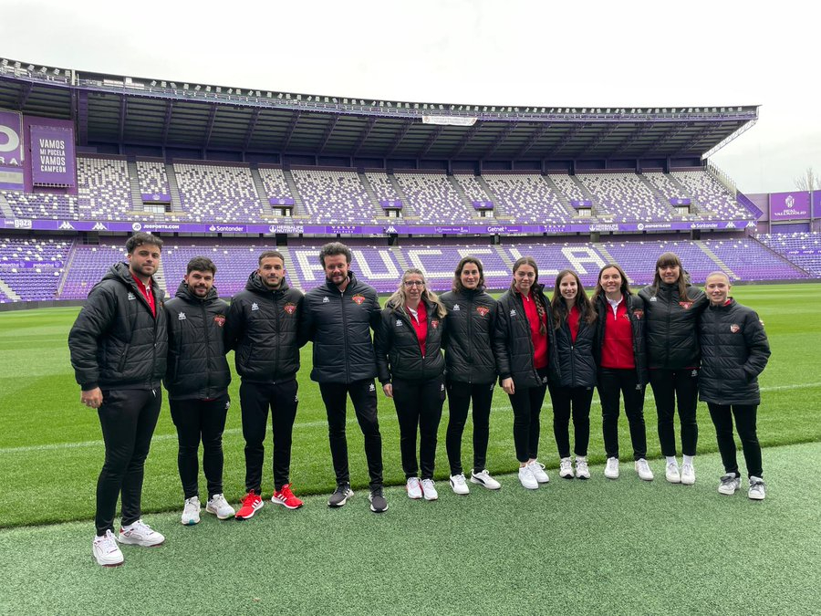 Los entrenadores del Salamanca FF, de visita por el José Zorrilla de Valladolid
