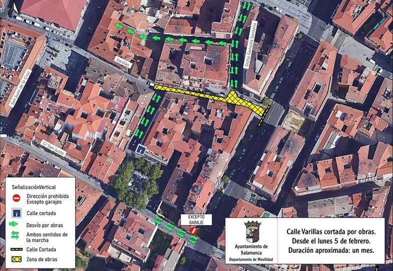 La calle Varillas permanecerá cerrada al tráfico desde este lunes por obras  