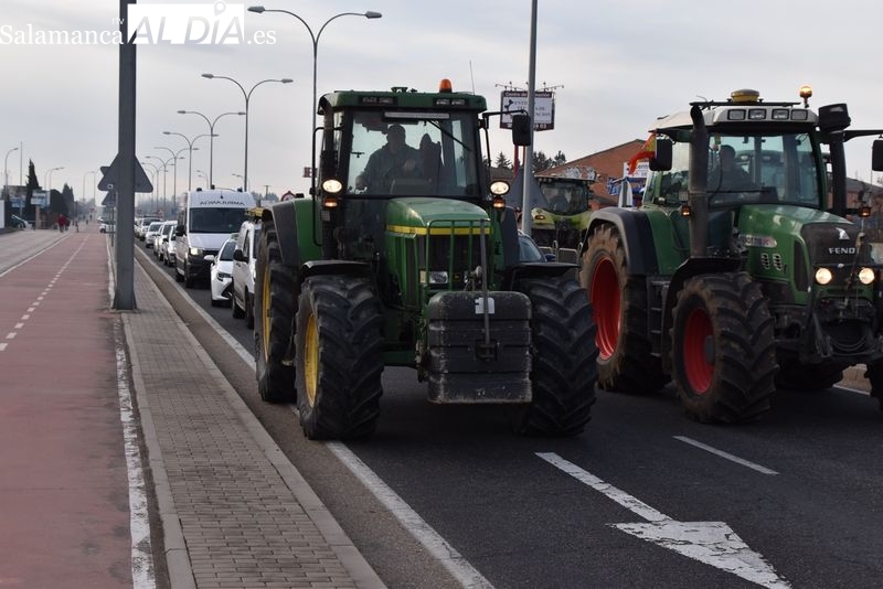 Caos de tráfico en Salamanca por las manifestaciones con 500 tractores
