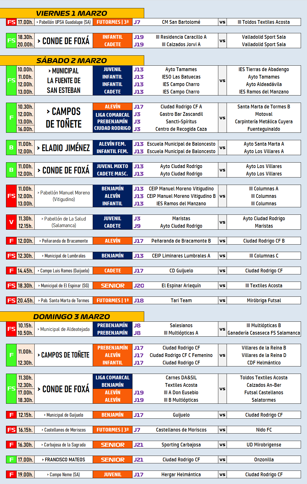 /AD 1-3 MAR/ Duelo en la cumbre en la Regional Infantil para abrir marzo en la tarde del viernes