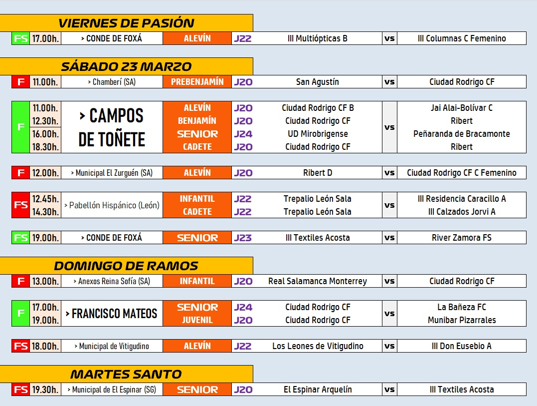 /AD 22-24 MAR/ Estirado y reducido fin de semana deportivo para recibir la Semana Santa