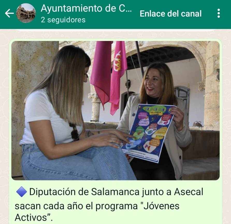 El Ayuntamiento de Ciudad Rodrigo se crea un canal en WhatsApp