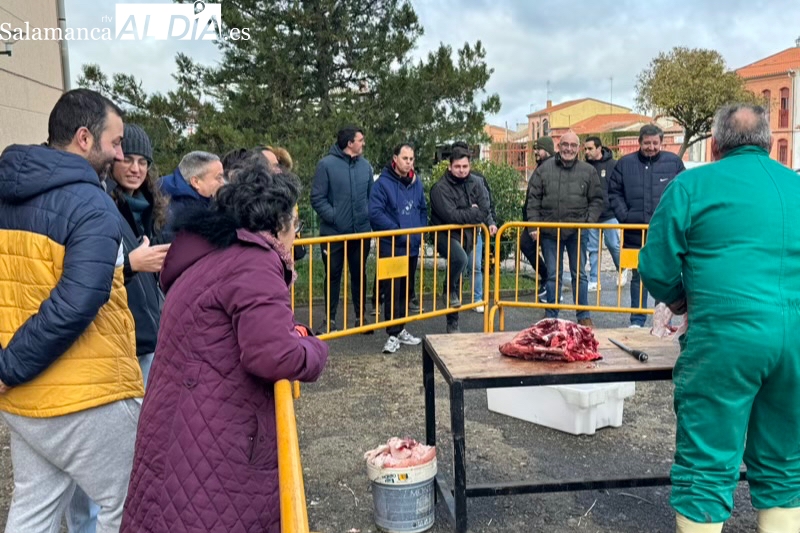 El temporal no puede con las ganas y hace realidad una animada séptima Matanza Tradicional en Macotera