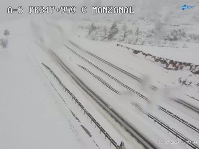 Cortada la A-66 en Salamanca por las nevadas