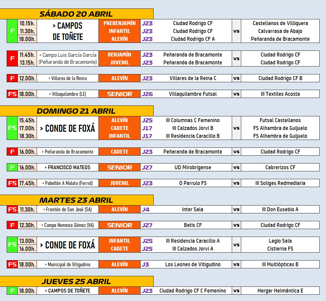 /AD 20-25 ABR/ El 23 de abril propicia un estirado fin de semana deportivo