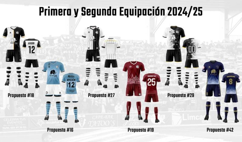 Diseños finalistas para que los socios de Unionistas elijan las próximas equipaciones