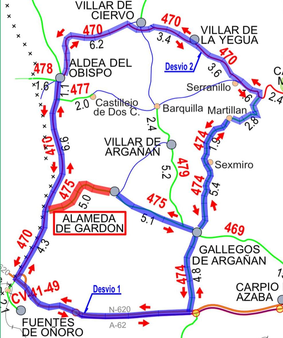 Desde el lunes estará cortada la carretera entre La Alameda de Gardón y la frontera