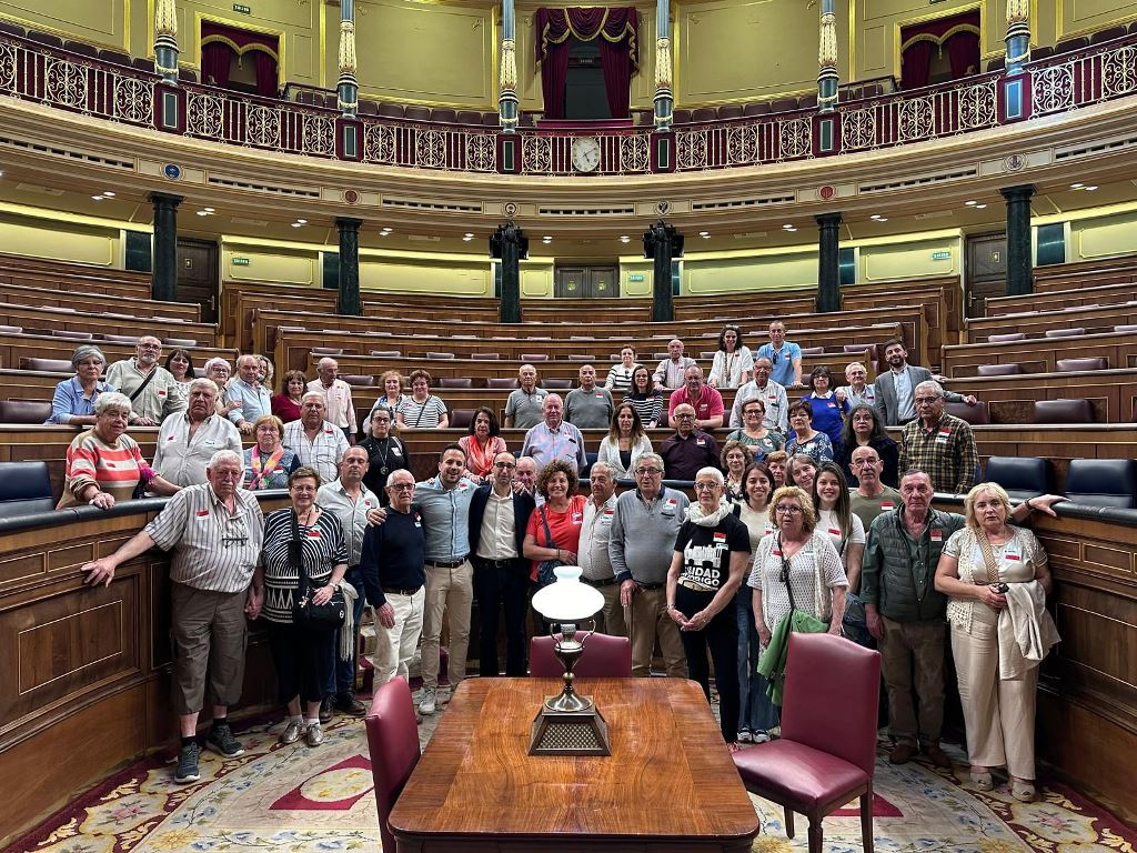 Medio centenar de militantes y simpatizantes del PSOE conocen el Congreso y el Senado
