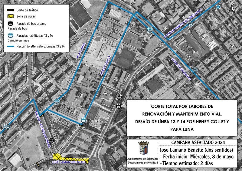 La calle José de Lamano Beneite cerrará al tráfico el miércoles y jueves 