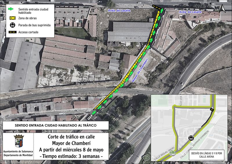 La calle Mayor de Chamberí se cierra al tráfico durante tres semanas 