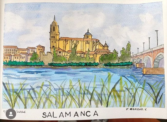 Salamanca a través de diferentes miradas: el reto viral para dibujar la ciudad que reúne más de un centenar de obras 