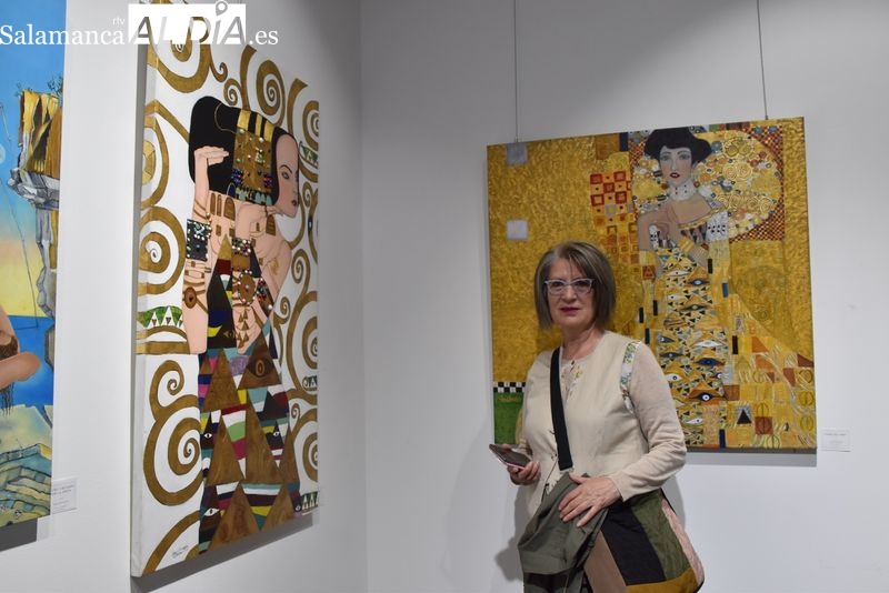 La bisabuela salmantina que triunfa como pintora expone sus obras en el Palacio de Figueroa