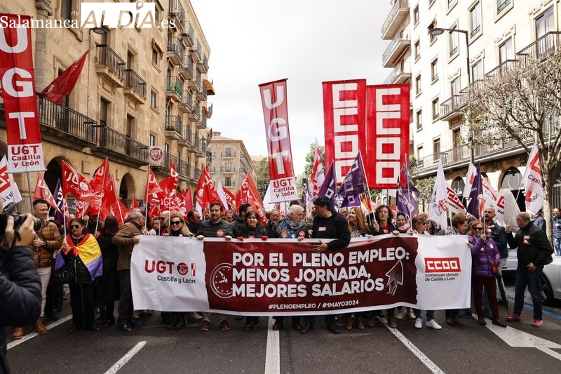 Así ha sido la manifestación que ha recorrido Salamanca este Día del Trabajador 
