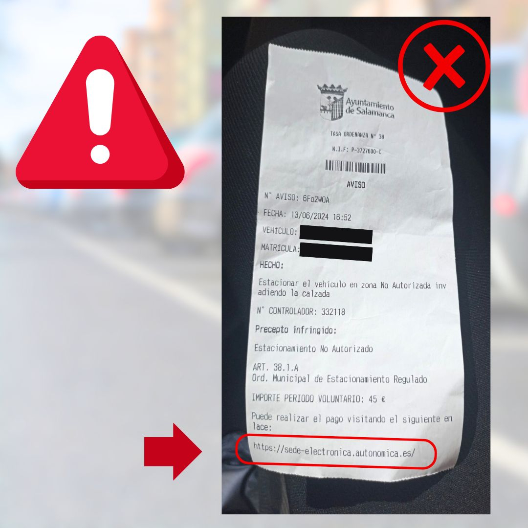 Alerta por sanciones de la ORA falsas en Salamanca