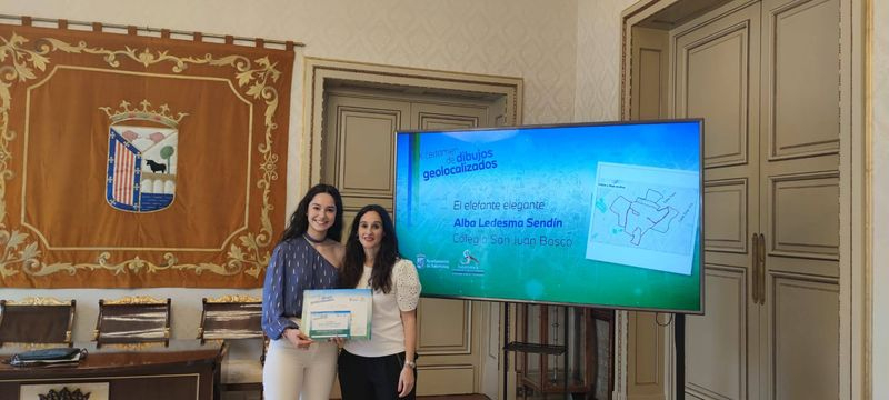 Alba Ledesma, alumna del Colegio San Juan Bosco, Primer Premio del certamen de dibujos geolocalizados