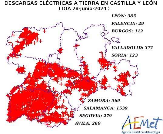 1Foto: El mapa de la tormenta permanente del viernes