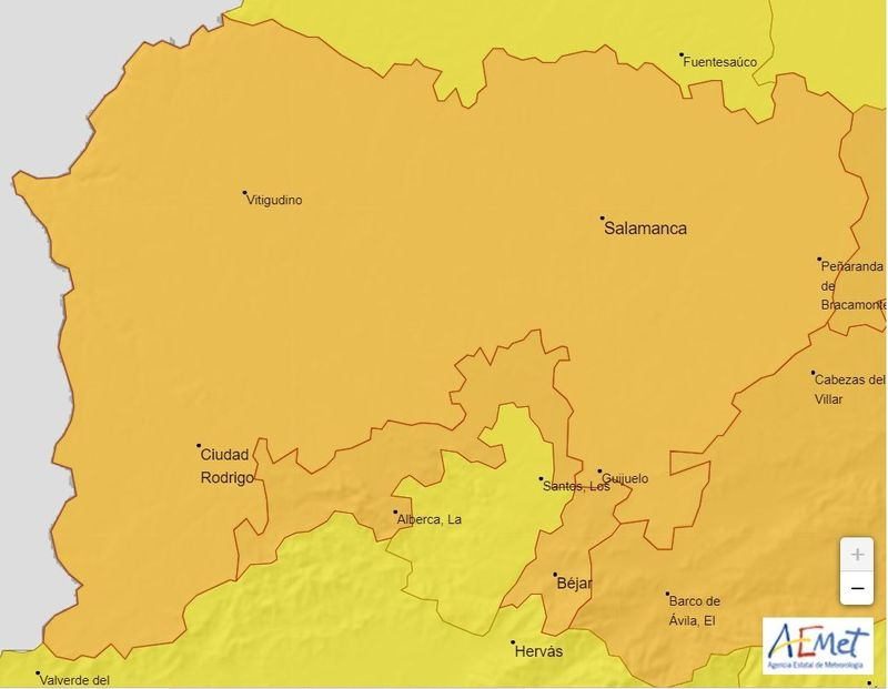 Alerta naranja por tormentas y lluvias este viernes