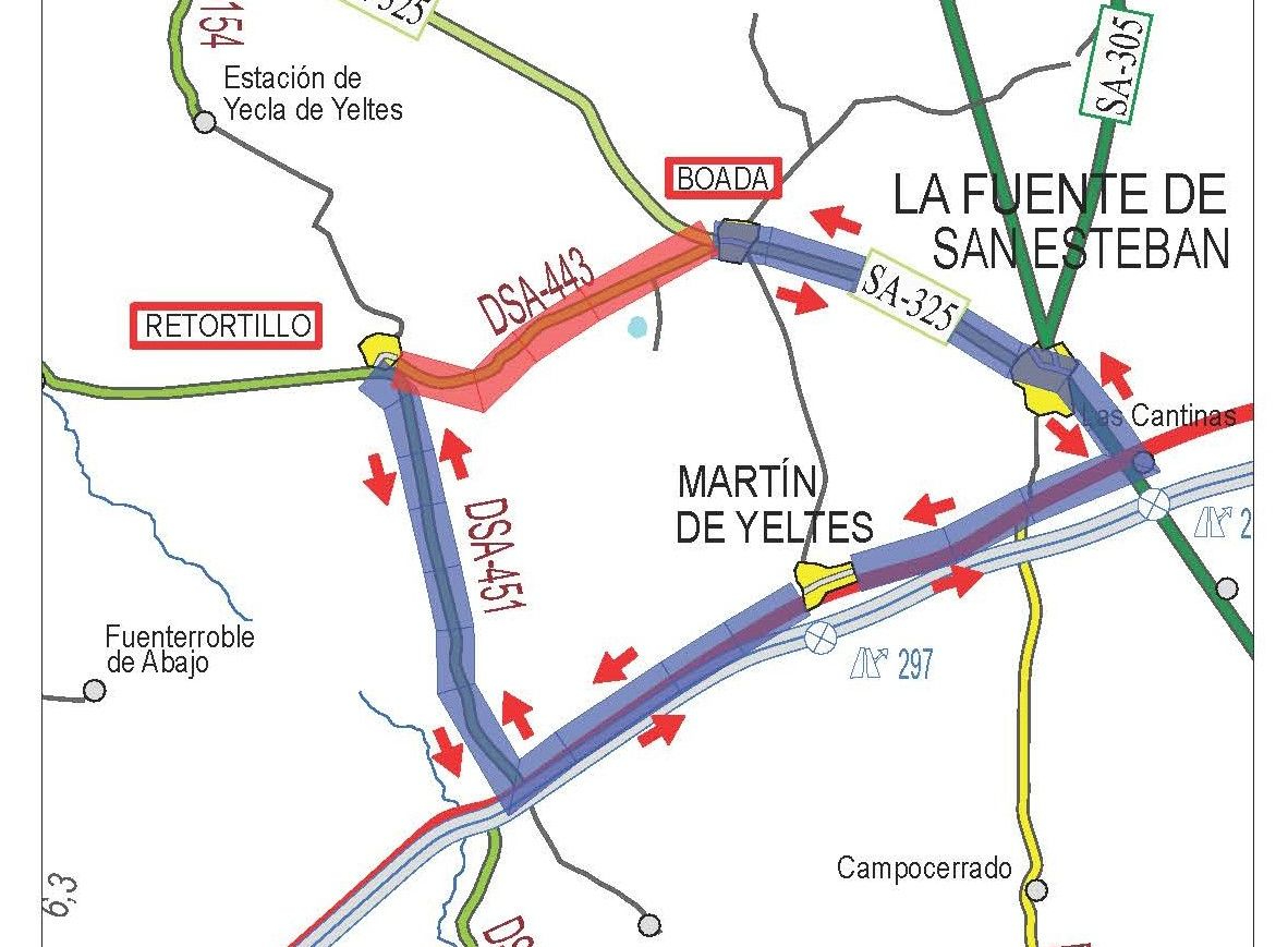 Próximo cierre de la carretera de Boada a Retortillo