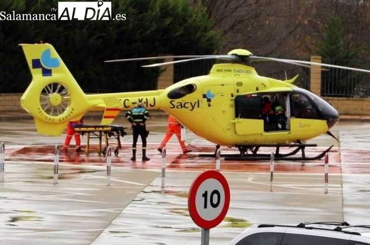 Trasladado en helicóptero al Hospital de Salamanca un menor de dos años herido grave