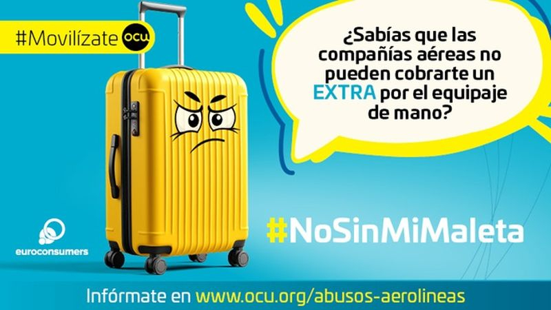 OCU defiende el derecho de llevar el equipaje de mano a bordo en el avión