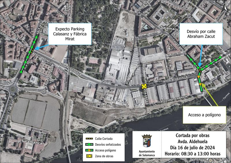 Atención a los cortes y desvíos de tráfico en la Carretera de Ledesma y la avenida de la Aldehuela