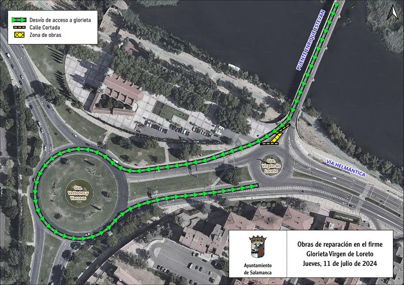 Atención al corte de tráfico en la glorieta Virgen de Loreto previsto para este jueves