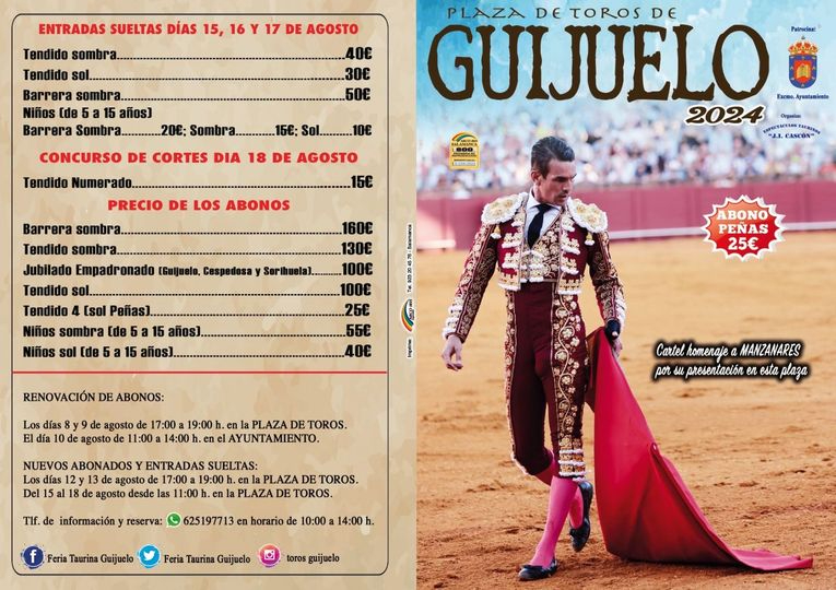 Estos son los precios de los abonos y las entradas para la Feria Taurina de Guijuelo 